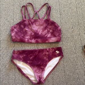 Abercrombie Kids Maroon Tie-Dye Bikini